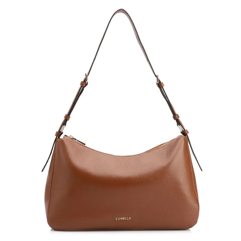  Bolsa Hobo Couro Marrom Claro