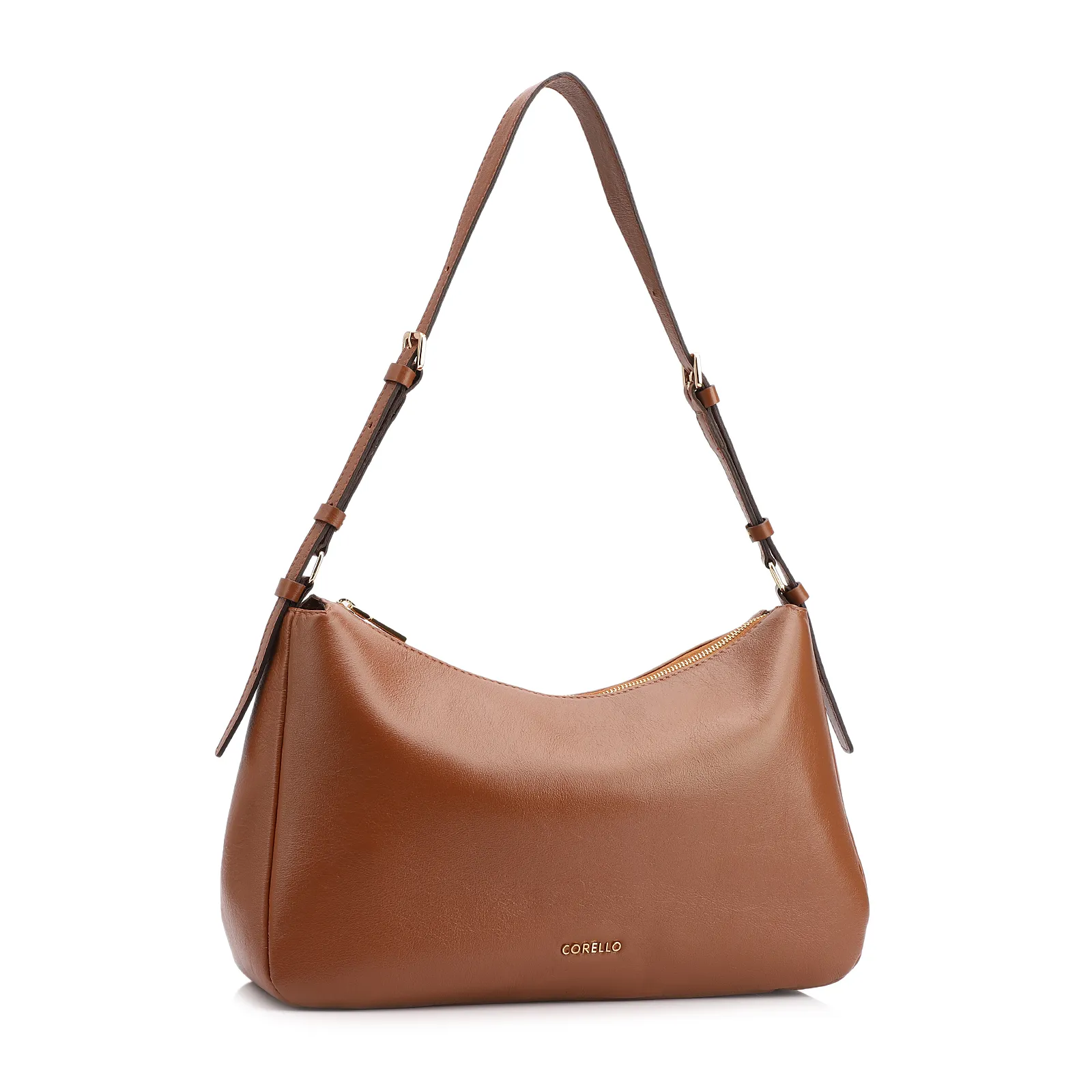  Bolsa Hobo Couro Marrom Claro
