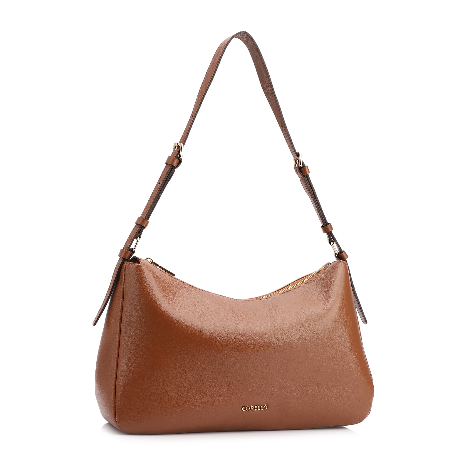 Bolsa Hobo Couro Marrom Claro