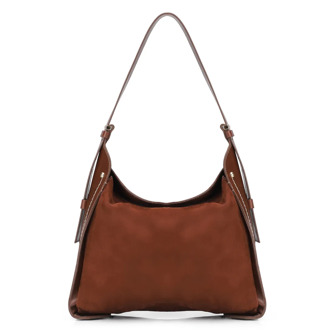 Bolsa Hobo Couro Marrom /Couro Nobuck Marrom
