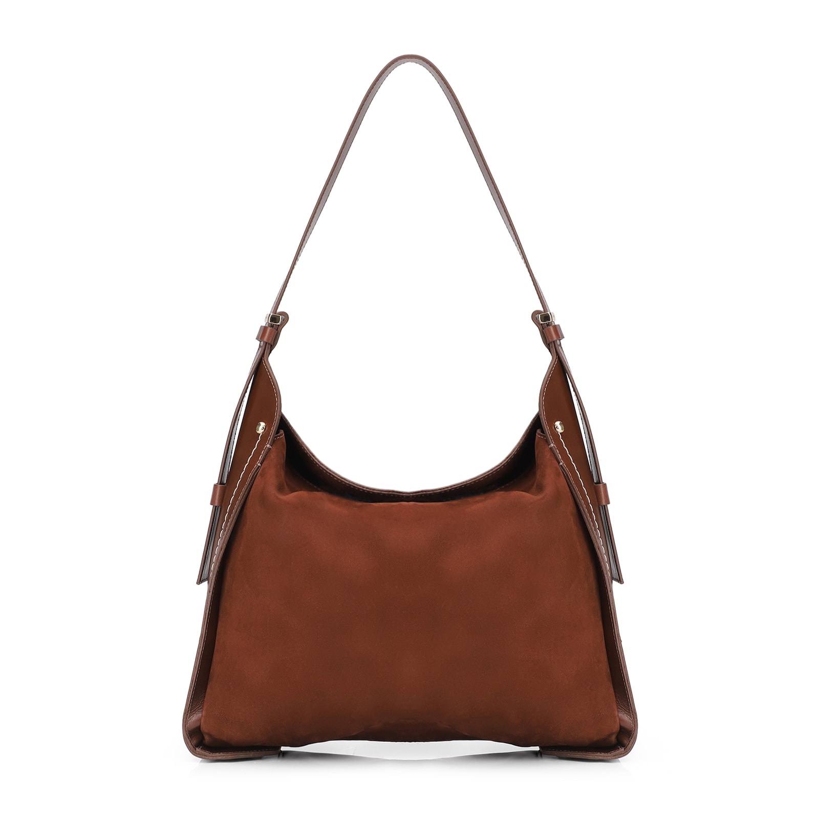 Bolsa Hobo Couro Marrom /Couro Nobuck Marrom