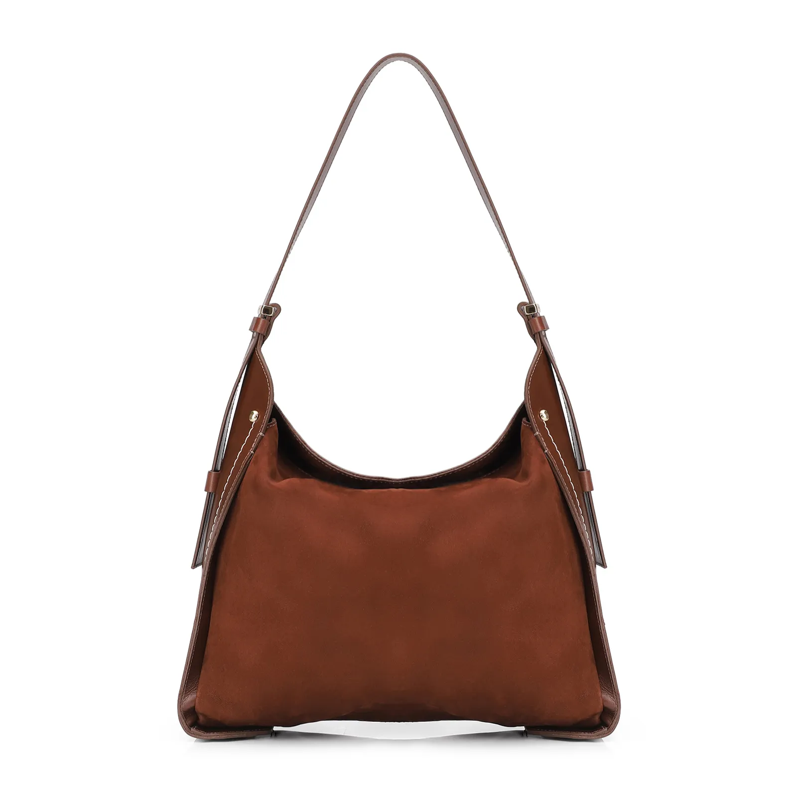Bolsa Hobo Couro Marrom /Couro Nobuck Marrom