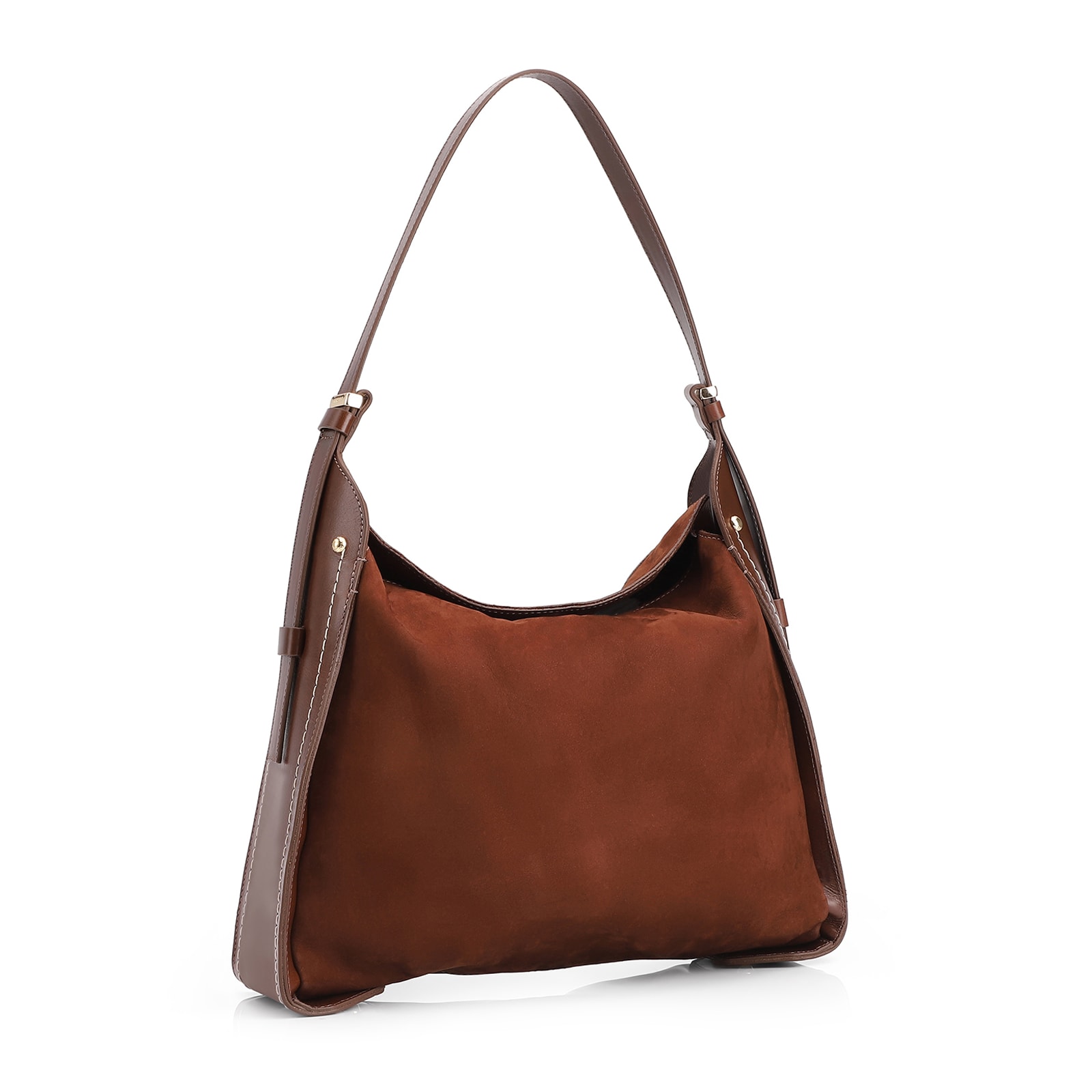 Bolsa Hobo Couro Marrom /Couro Nobuck Marrom