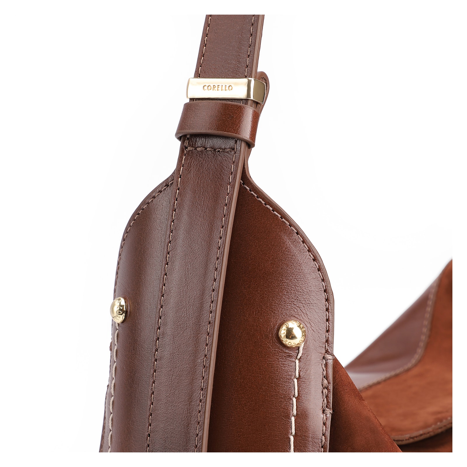 Bolsa Hobo Couro Marrom /Couro Nobuck Marrom