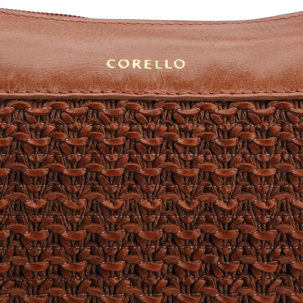 Bolsa Hobo Couro Marrom/Crochet Marrom - imagem 6