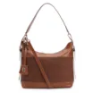 Bolsa Hobo Couro Marrom/Crochet Marrom - imagem 1
