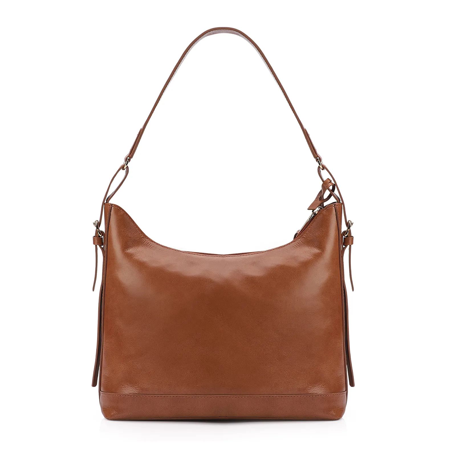 Bolsa Hobo Couro Marrom/Crochet Marrom