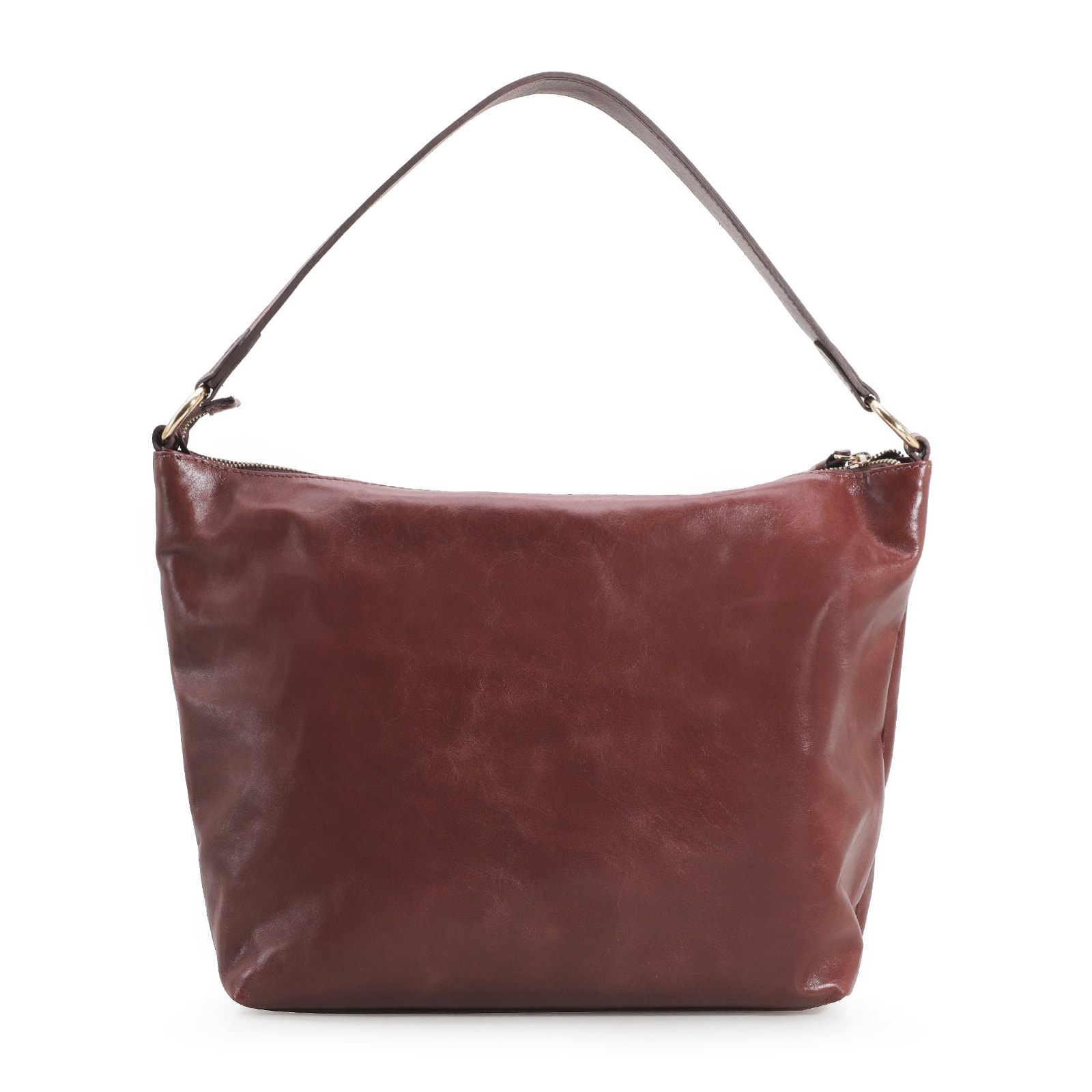 Bolsa Hobo Couro Marrom Escuro