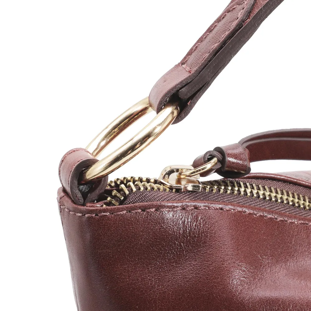 Bolsa Hobo Couro Marrom Escuro - imagem 6