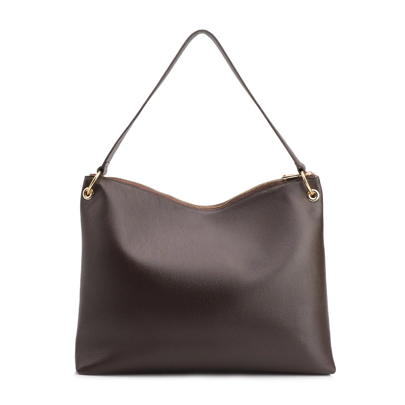 Bolsa Hobo Couro Marrom Escuro