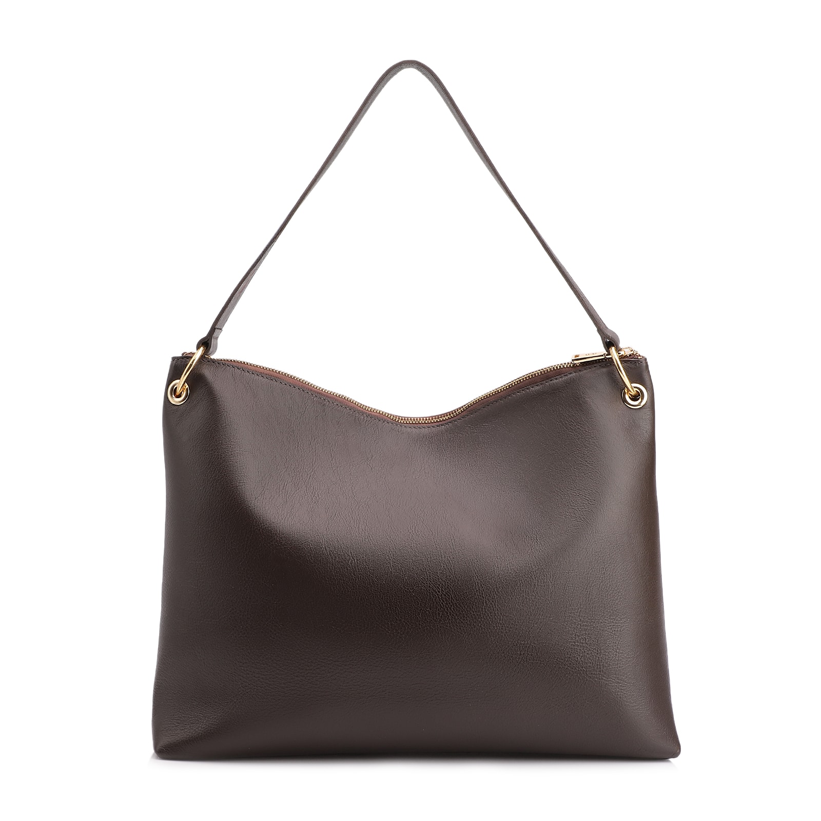 Bolsa Hobo Couro Marrom Escuro