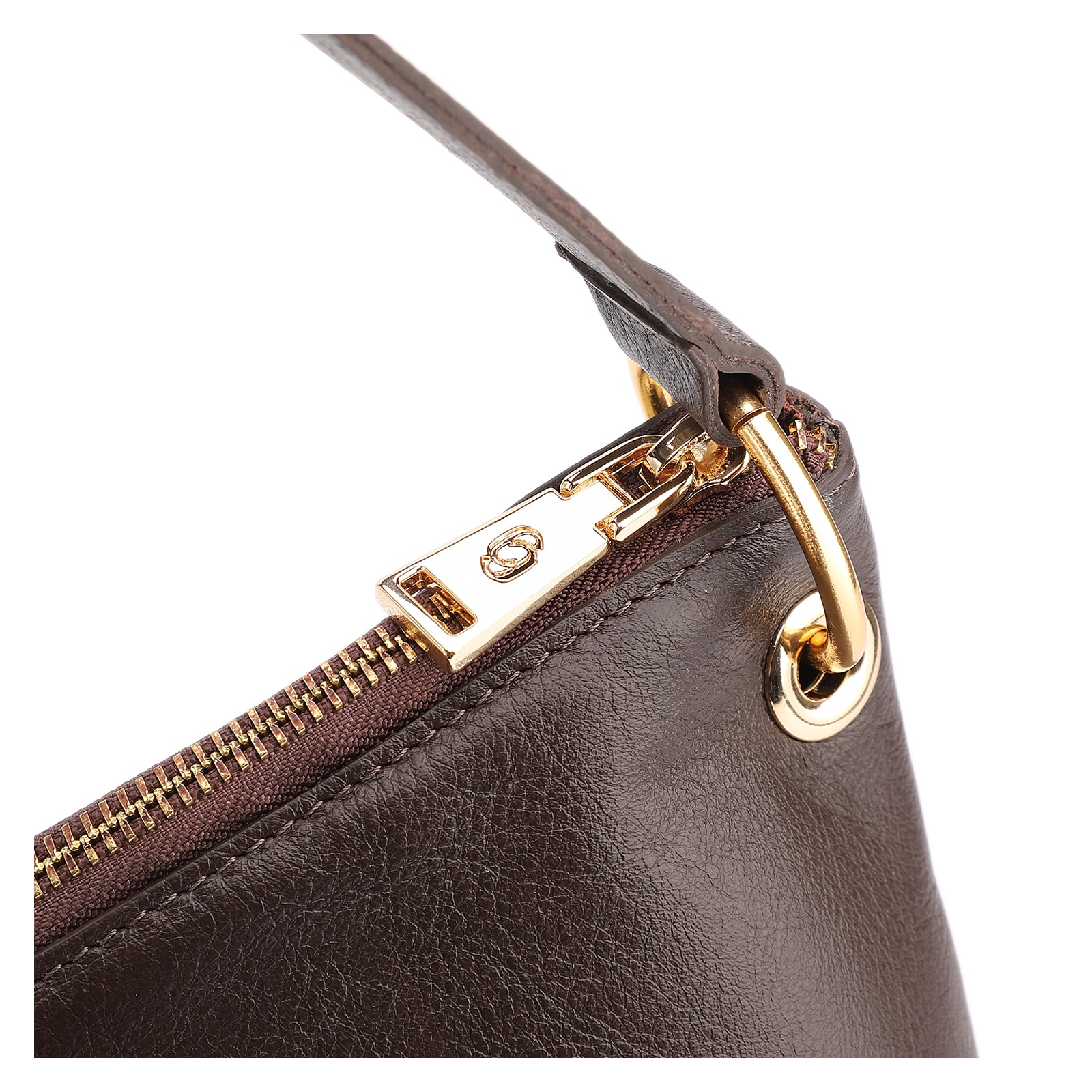 Bolsa Hobo Couro Marrom Escuro