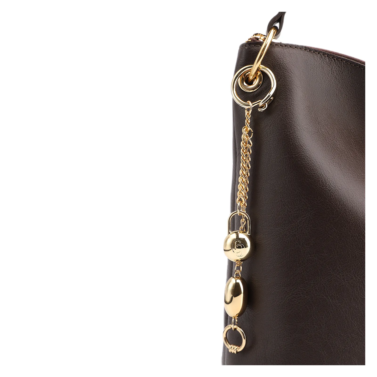 Bolsa Hobo Couro Marrom Escuro