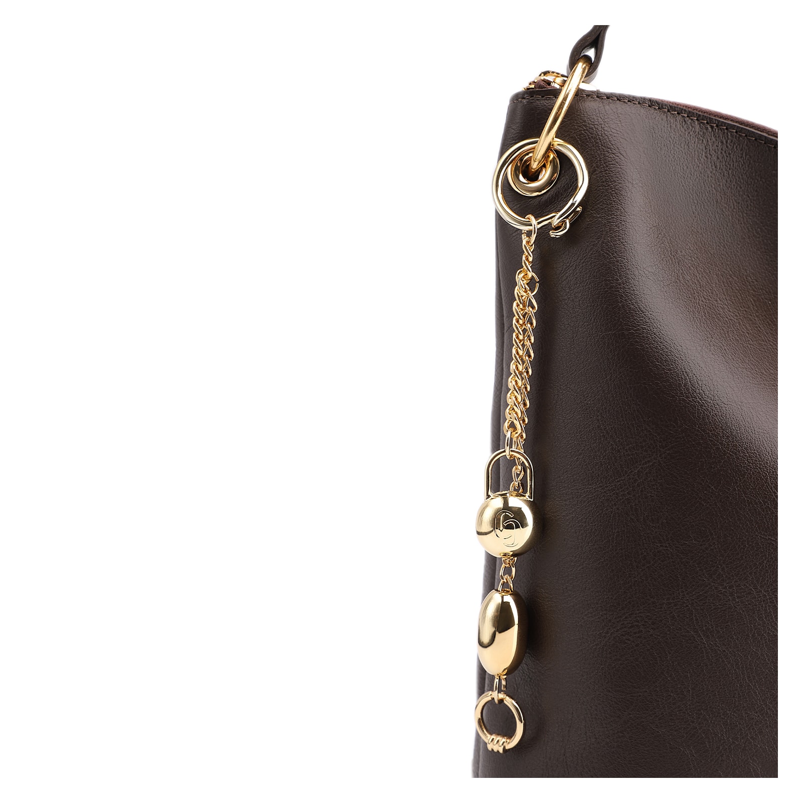 Bolsa Hobo Couro Marrom Escuro