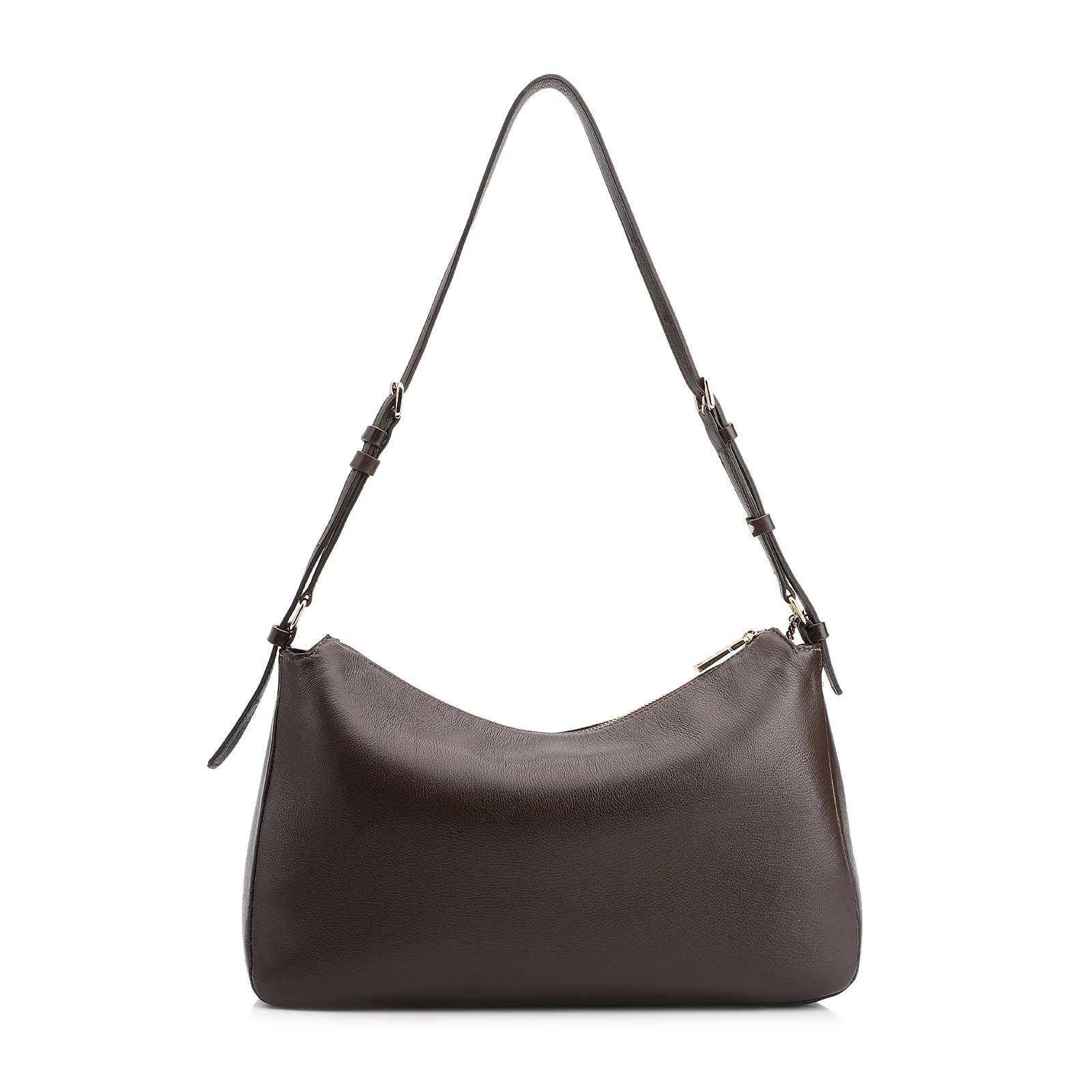  Bolsa Hobo Couro Marrom Escuro