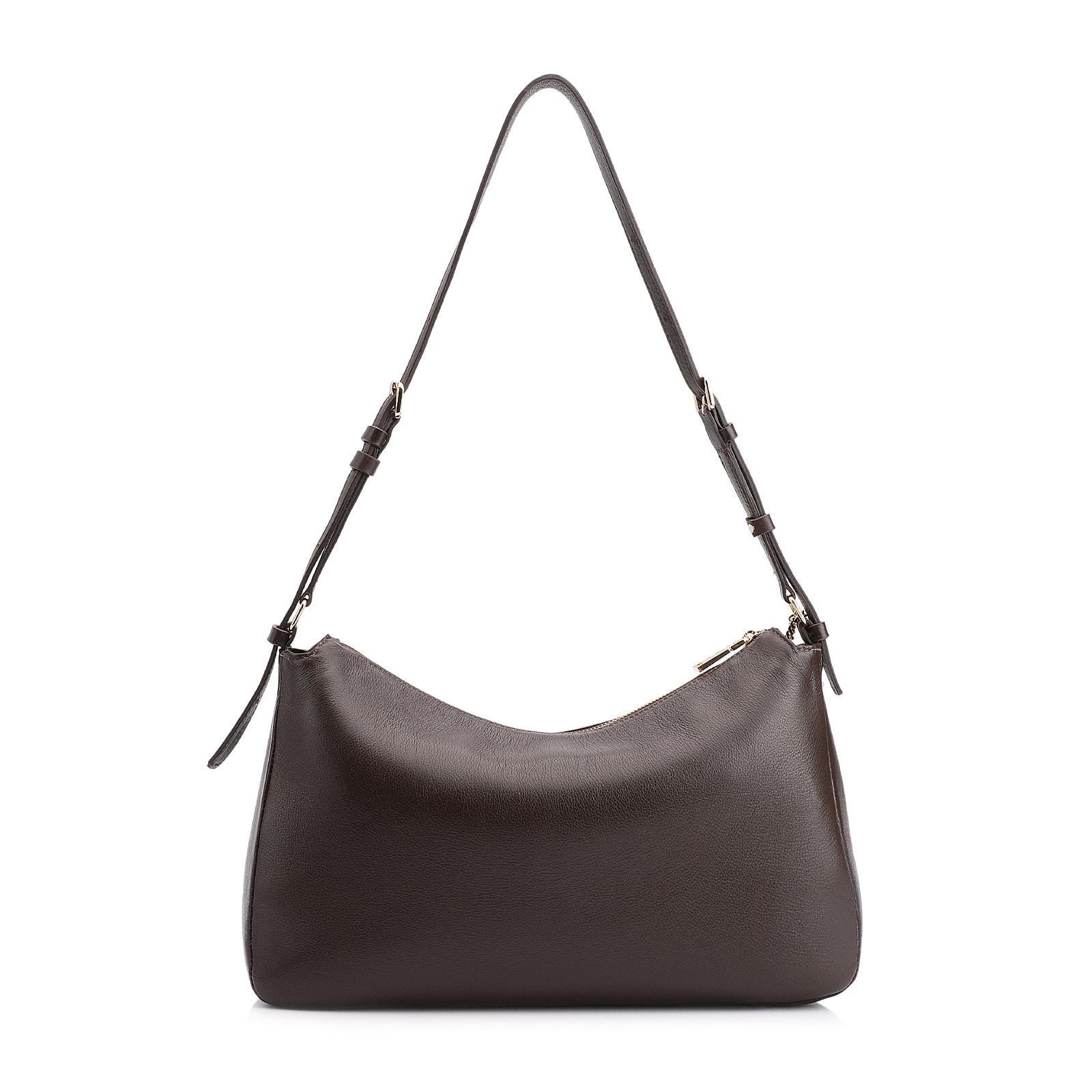  Bolsa Hobo Couro Marrom Escuro