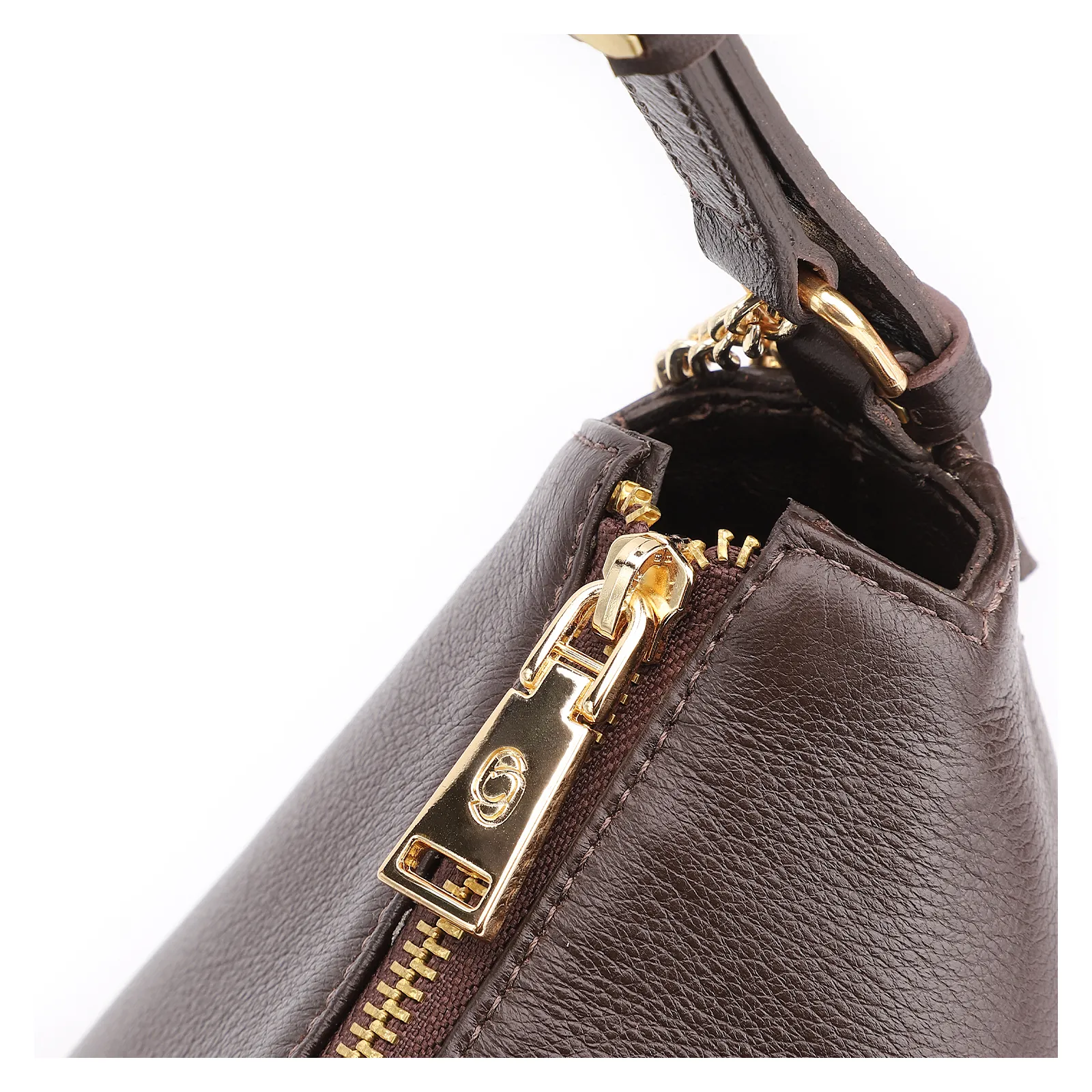 Bolsa Hobo Couro Marrom Escuro