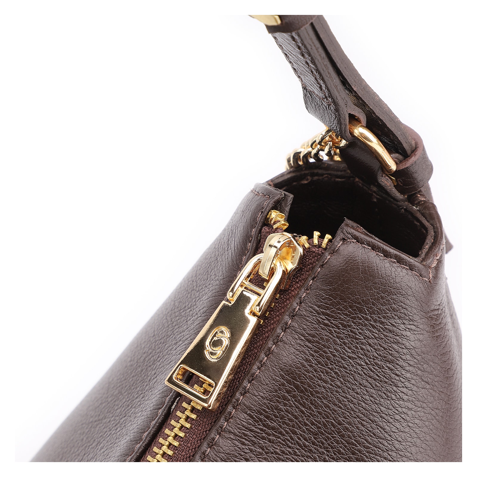 Bolsa Hobo Couro Marrom Escuro