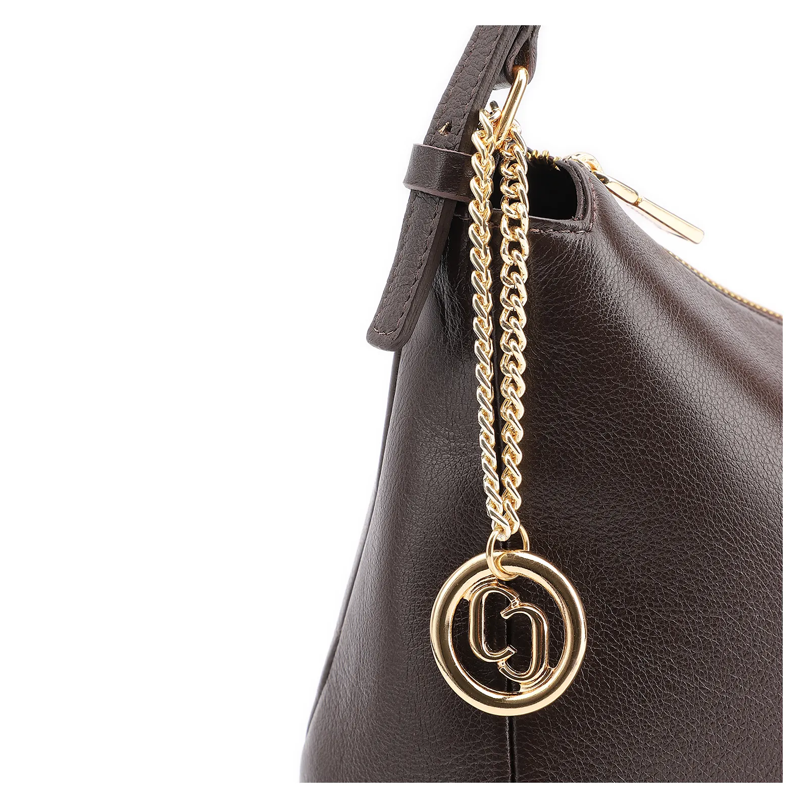  Bolsa Hobo Couro Marrom Escuro
