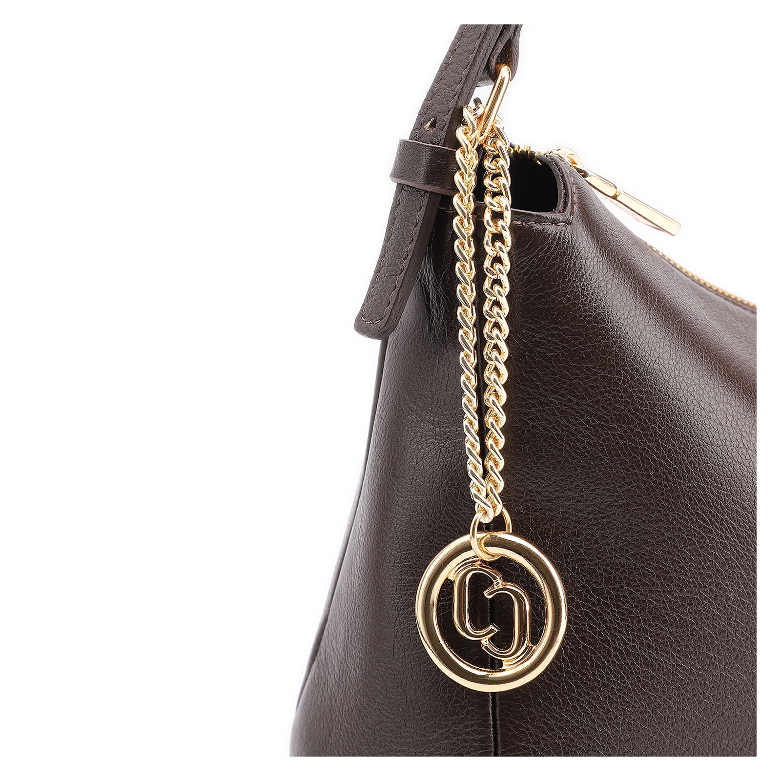  Bolsa Hobo Couro Marrom Escuro