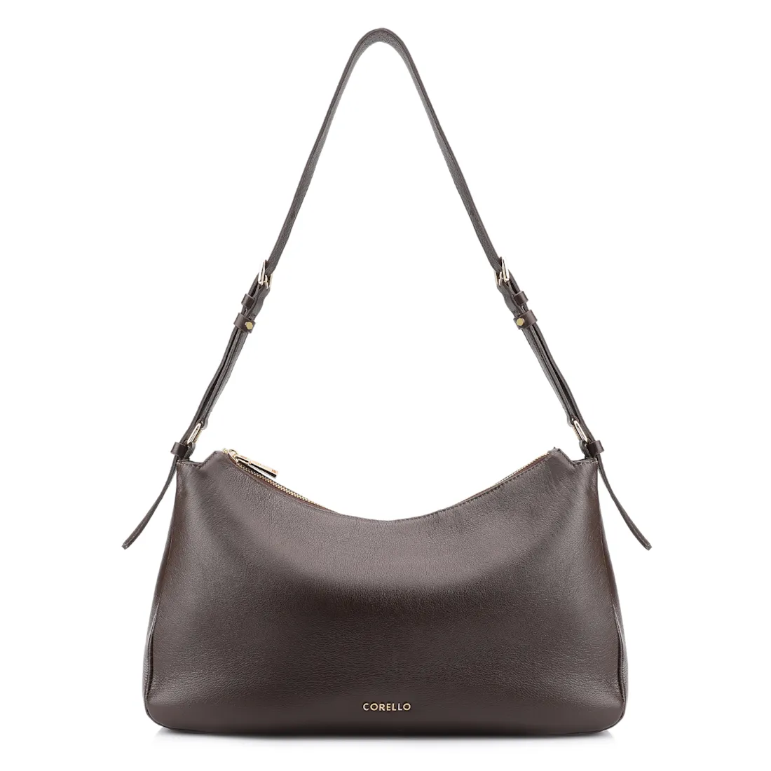  Bolsa Hobo Couro Marrom Escuro