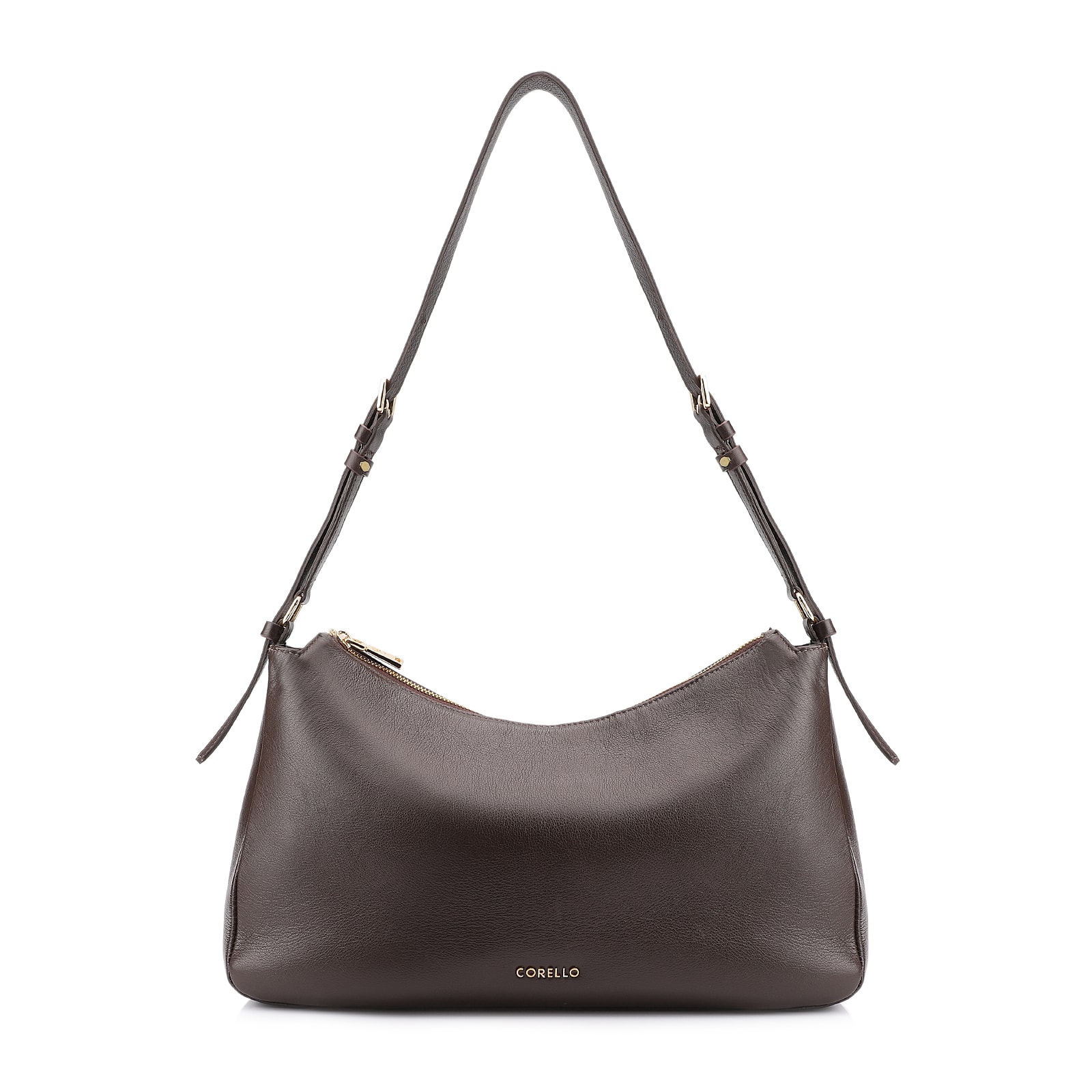  Bolsa Hobo Couro Marrom Escuro