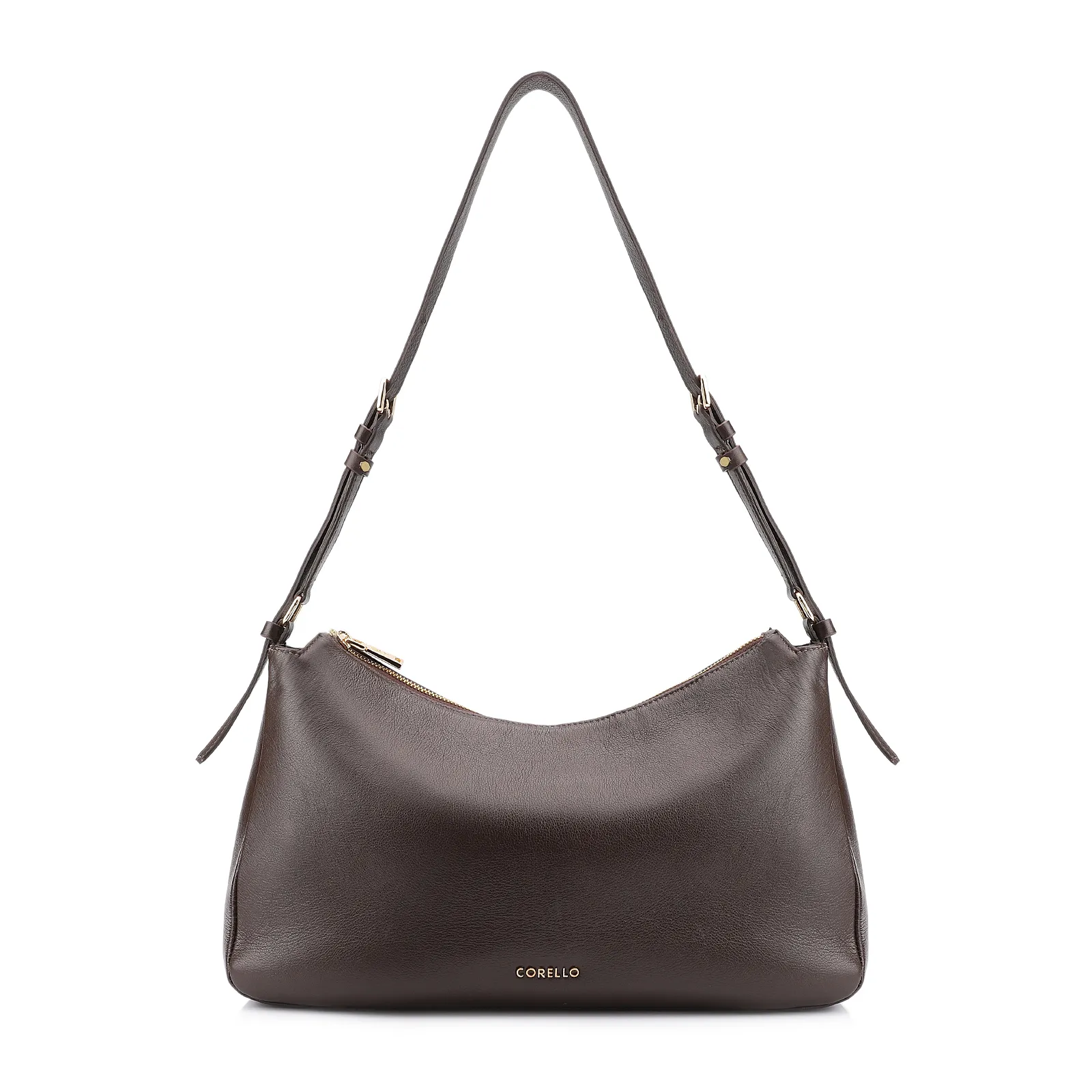 Bolsa Hobo Couro Marrom Escuro