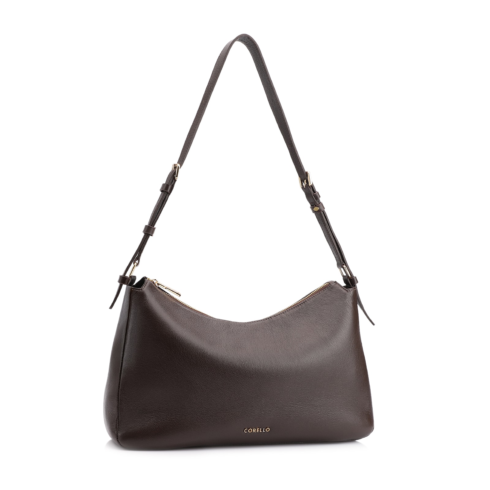 Bolsa Hobo Couro Marrom Escuro