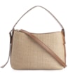 Bolsa Hobo Couro Marrom/Ráfia - imagem 1