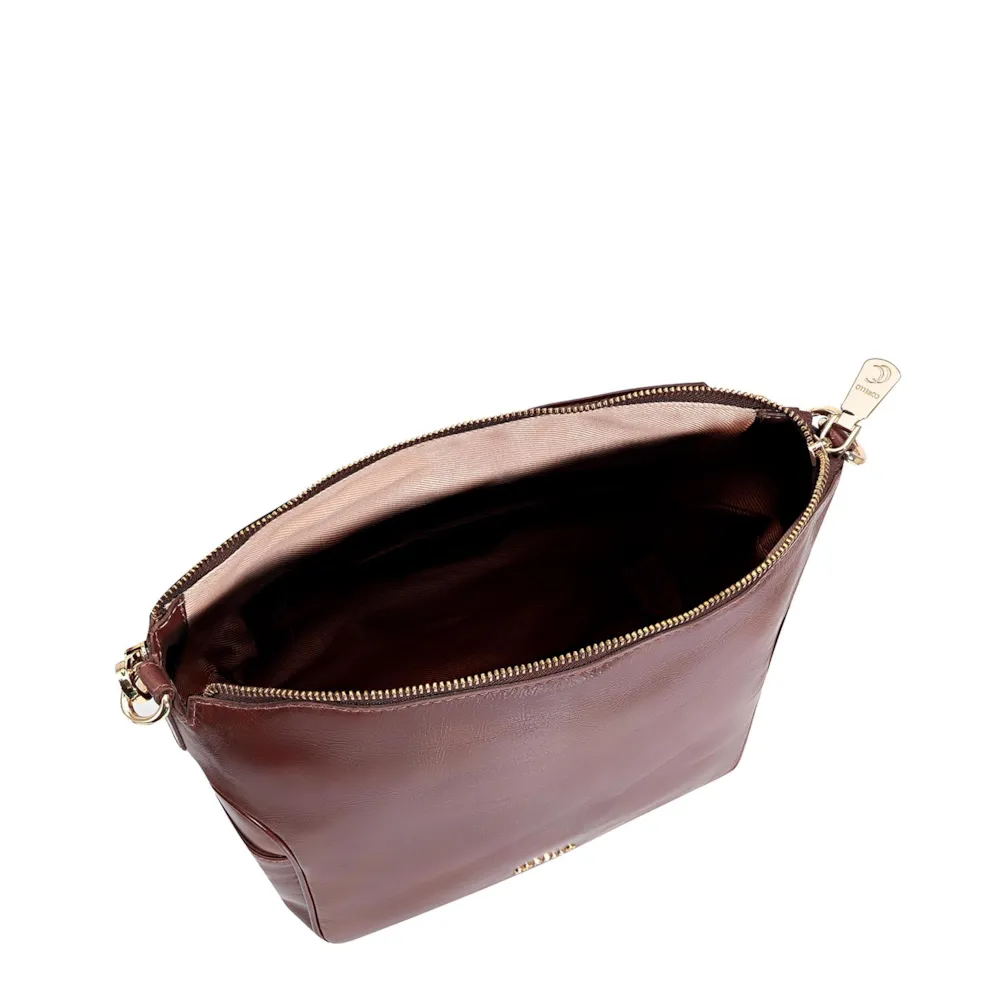 Bolsa Hobo Couro Mogno - imagem 4