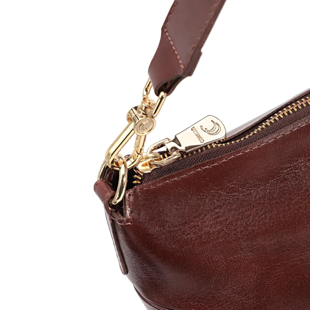 Bolsa Hobo Couro Mogno - imagem 5
