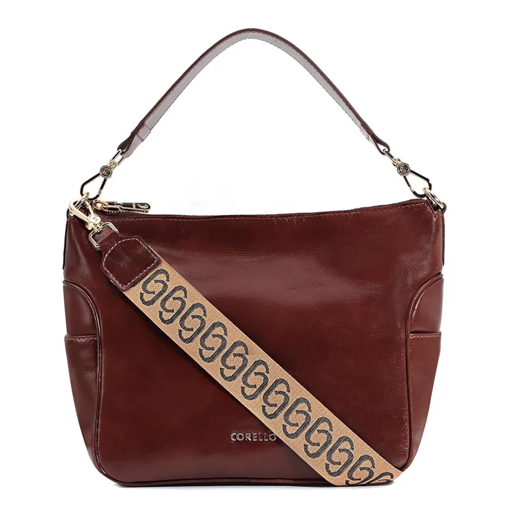Bolsa Hobo Couro Mogno