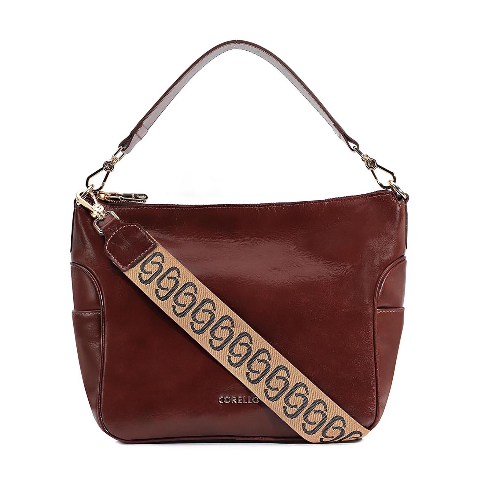 Bolsa Hobo Couro Mogno