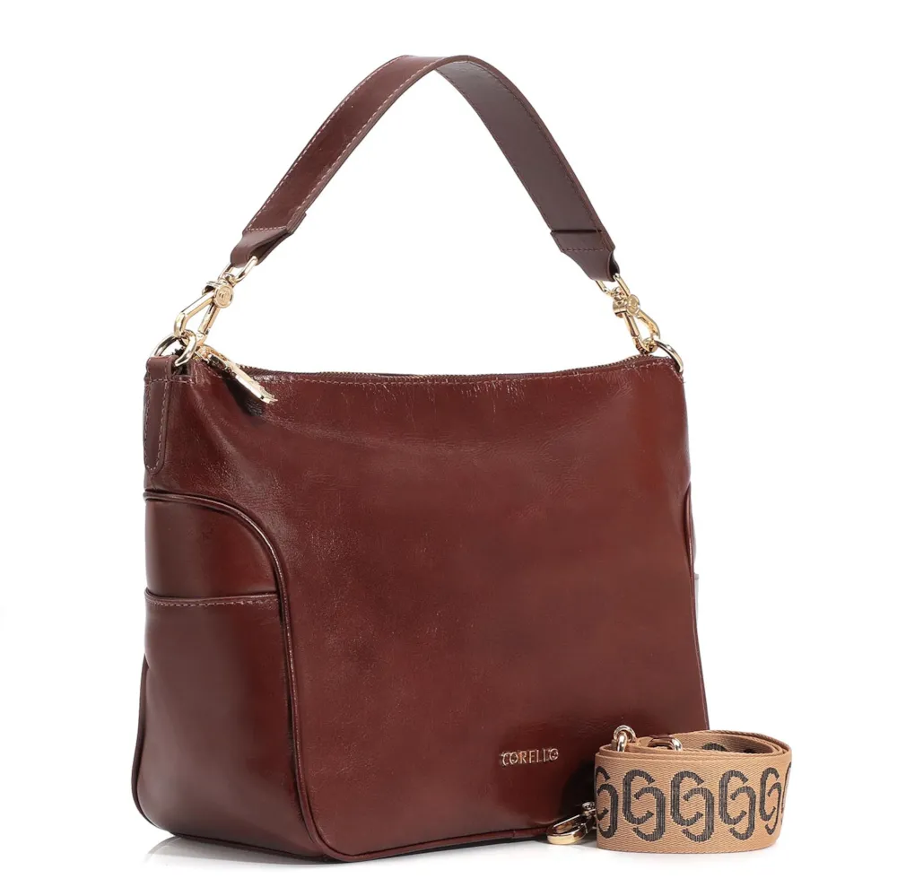 Bolsa Hobo Couro Mogno - imagem 2