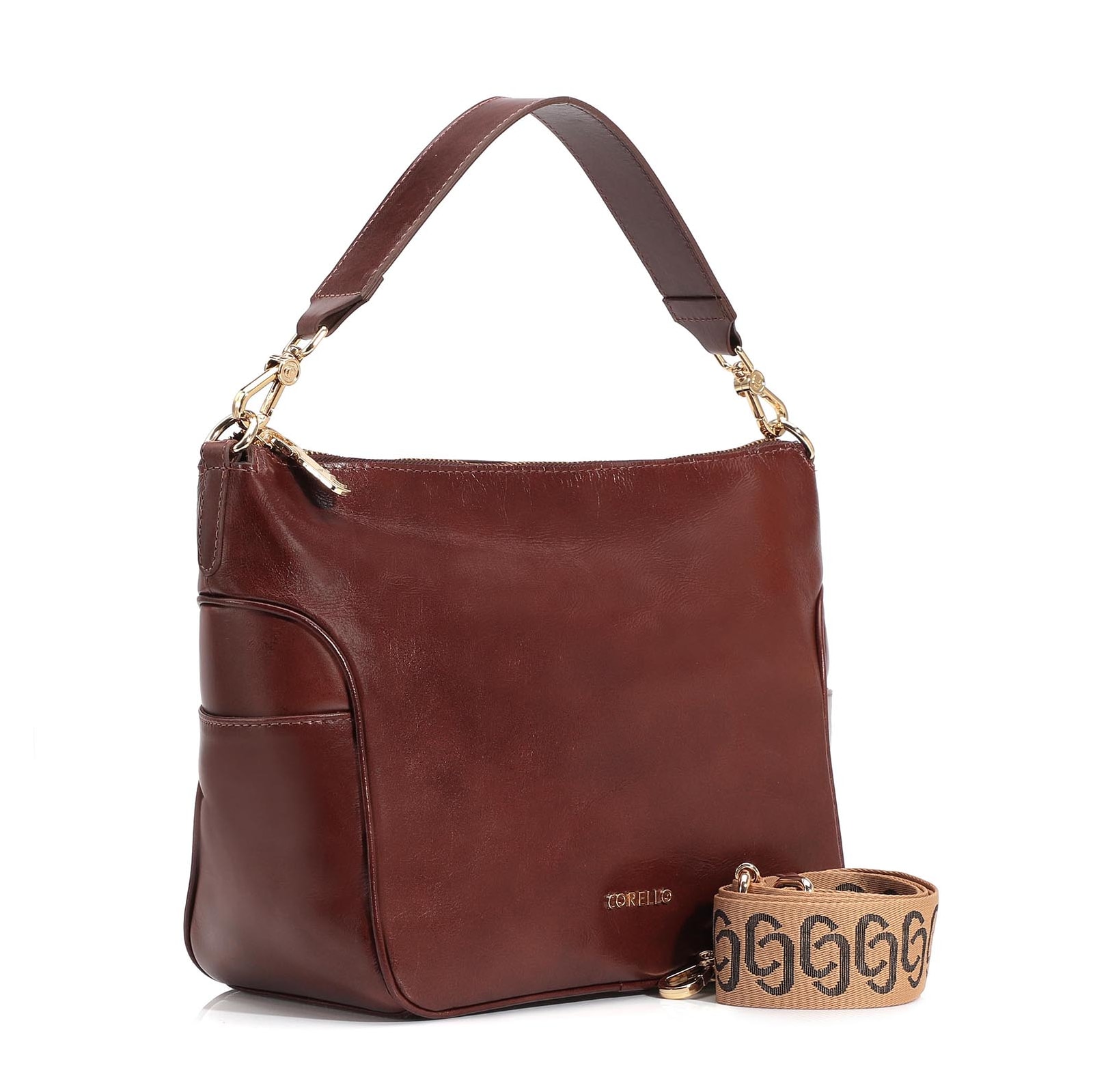 Bolsa Hobo Couro Mogno
