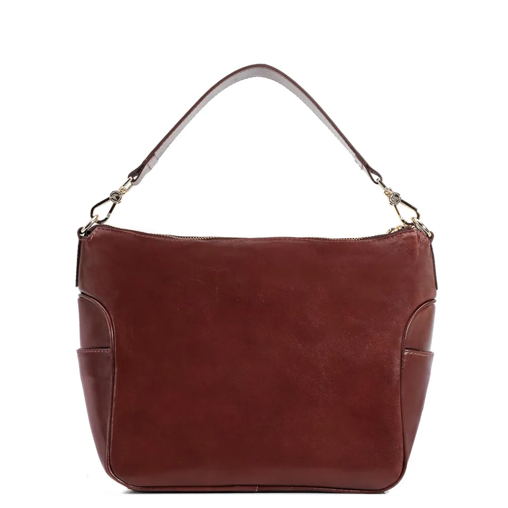 Bolsa Hobo Couro Mogno - imagem 3
