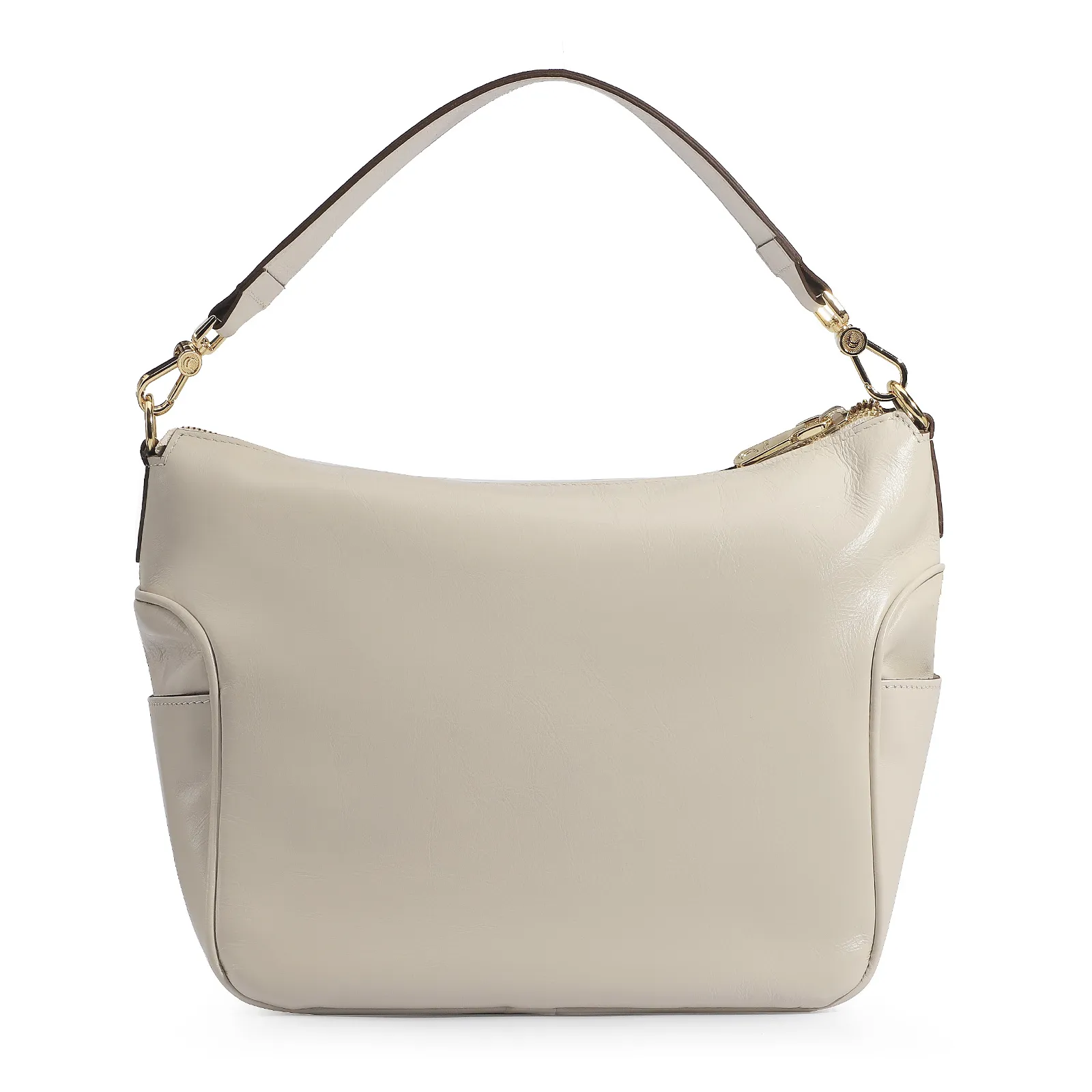 Bolsa Hobo Couro Off White