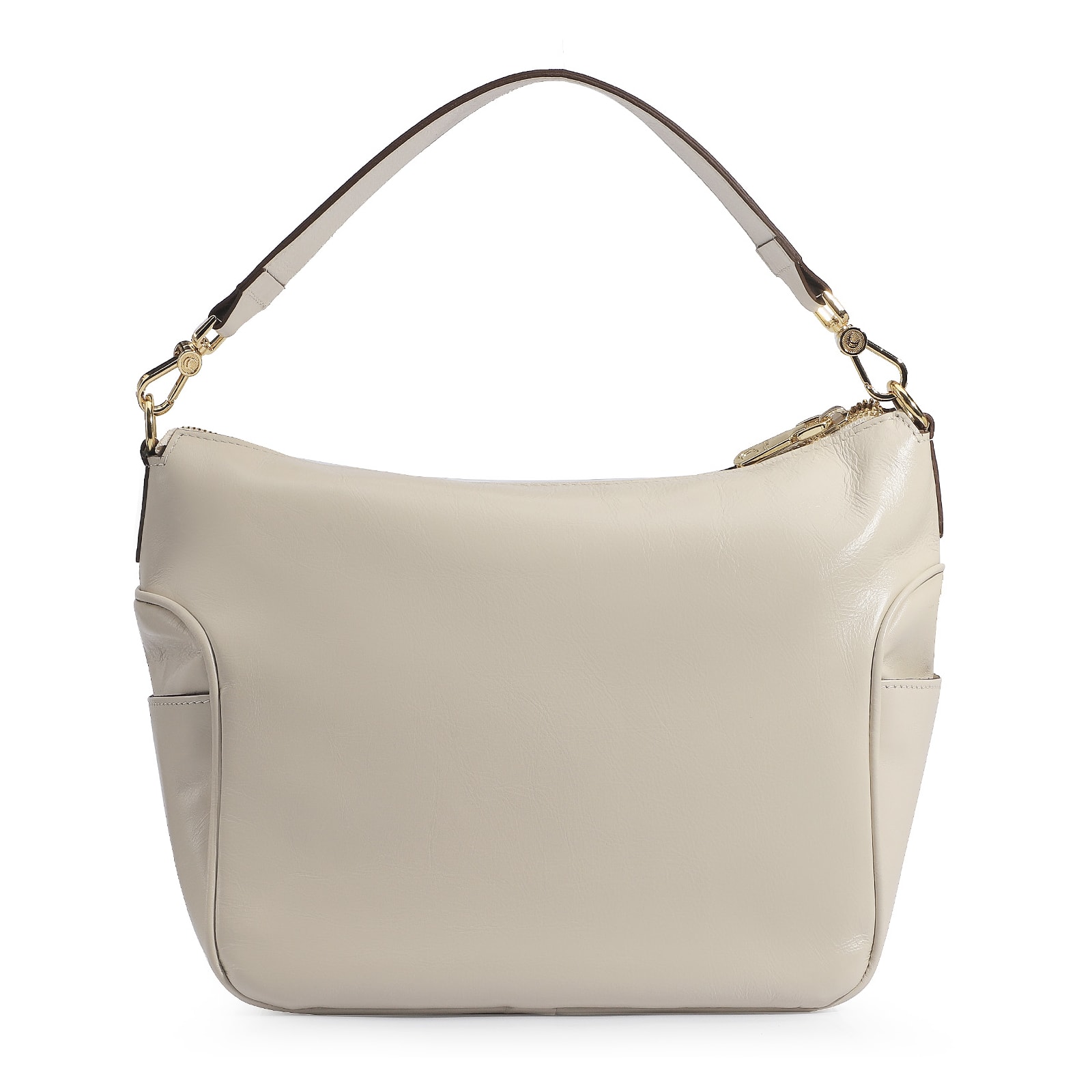 Bolsa Hobo Couro Off White