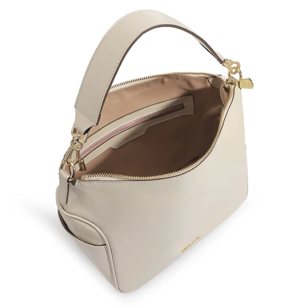 Bolsa Hobo Couro Off White - imagem 5