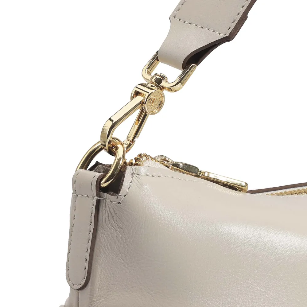Bolsa Hobo Couro Off White - imagem 6