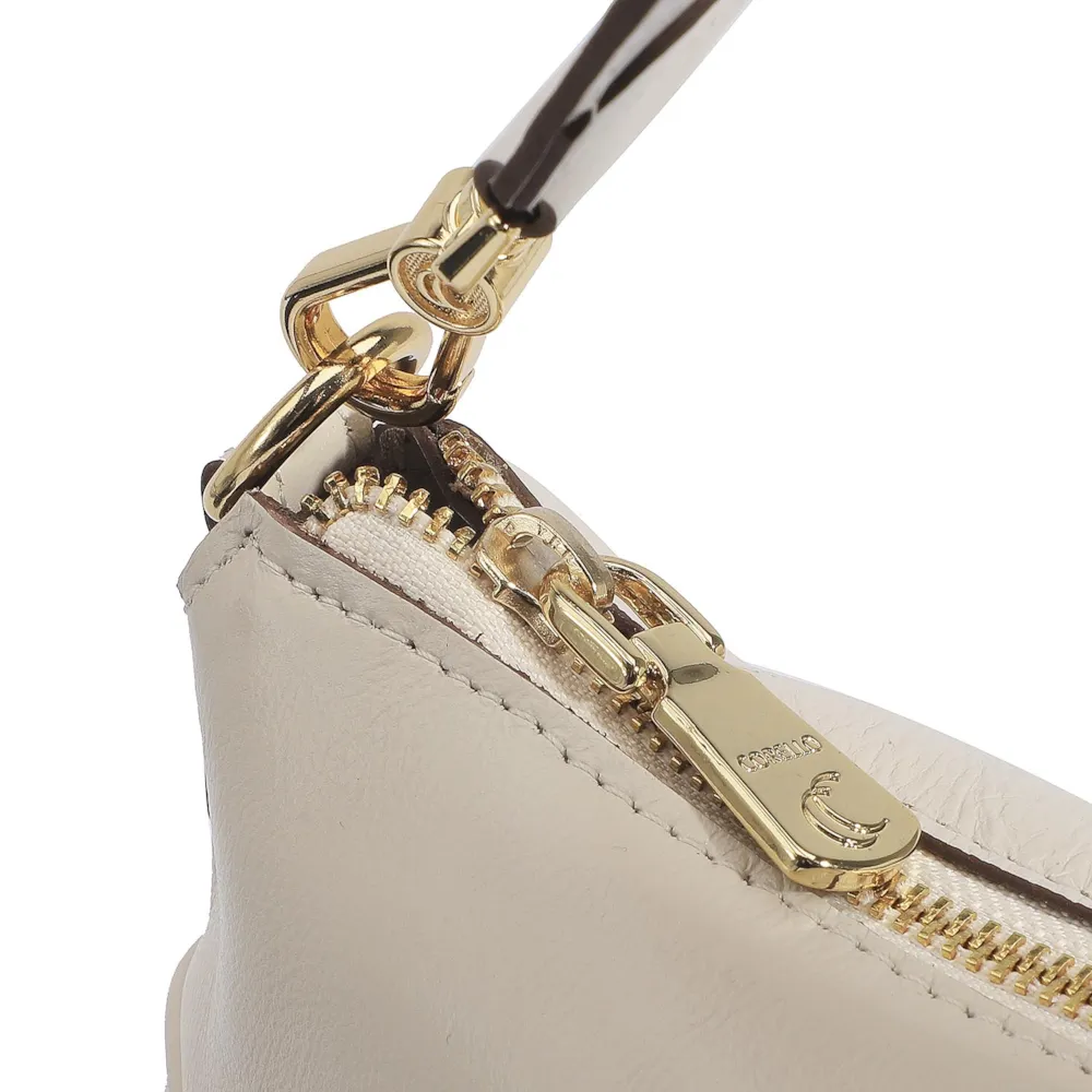 Bolsa Hobo Couro Off White - imagem 7