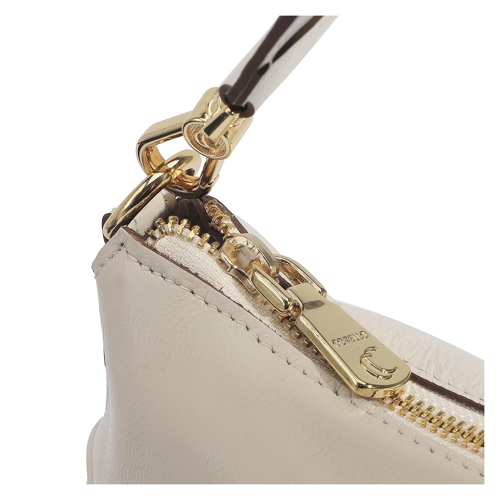 Bolsa Hobo Couro Off White
