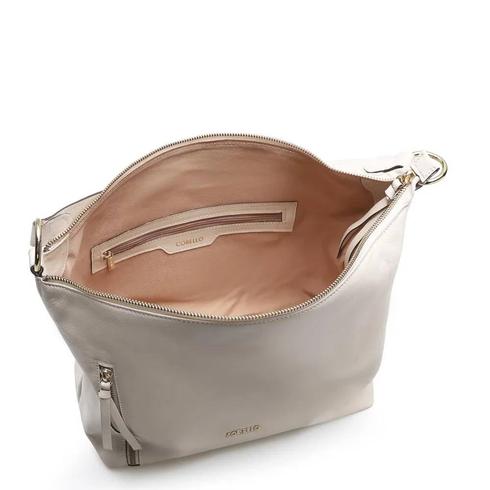 Bolsa Hobo Couro Off White - imagem 4