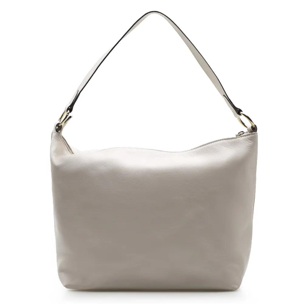 Bolsa Hobo Couro Off White - imagem 3