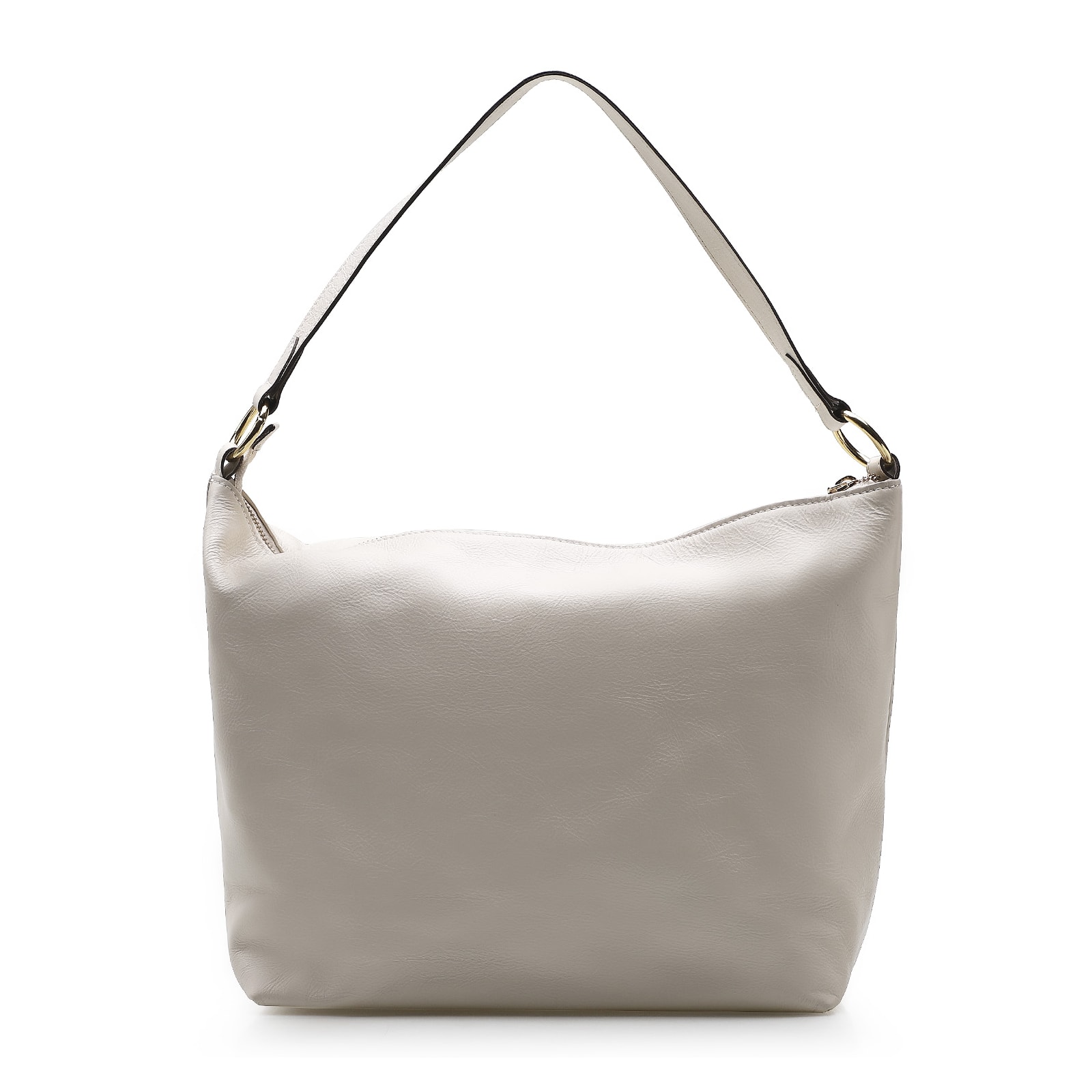 Bolsa Hobo Couro Off White