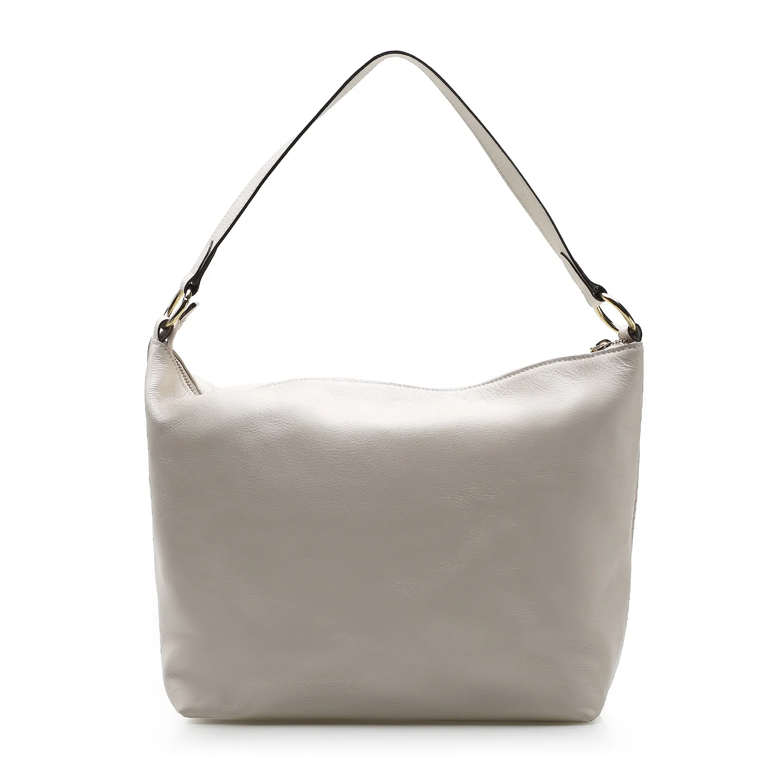 Bolsa Hobo Couro Off White