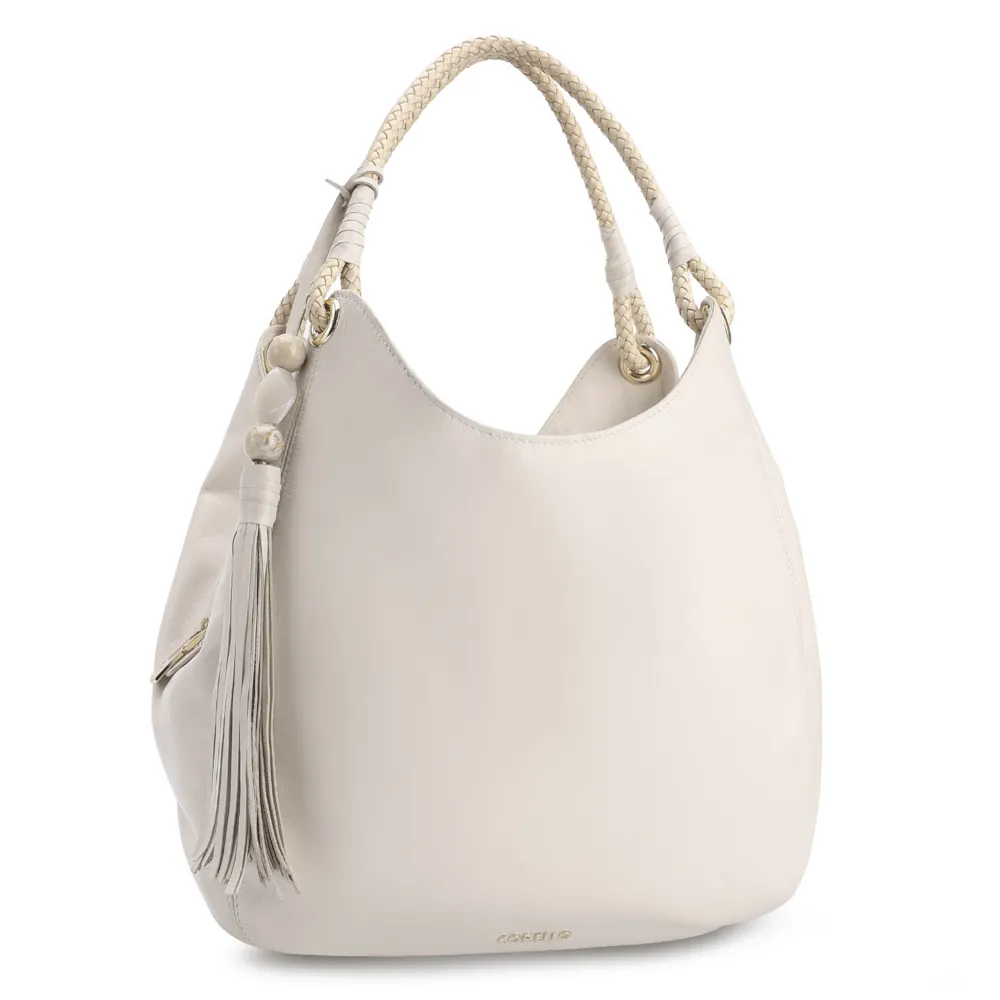 Bolsa Hobo Couro Off White - imagem 3