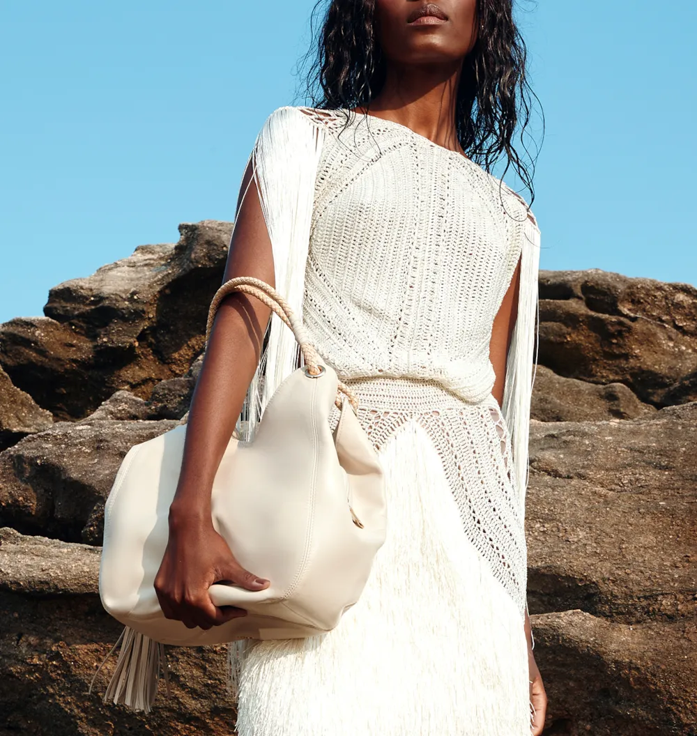 Bolsa Hobo Couro Off White - imagem 2