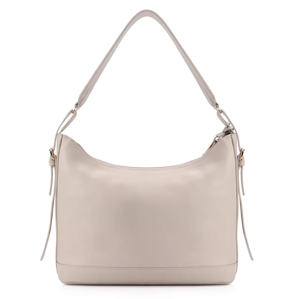 Bolsa Hobo Couro Off White/Crochet Off White - imagem 4