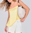 Bolsa Hobo Couro Off White /Marrom - imagem 2